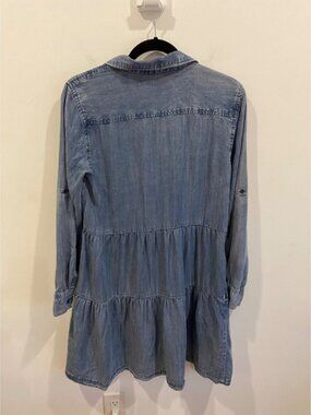 Velvet‎ Heart Los Angeles Denim Tiered Shirt Dress Tunic Blue XS